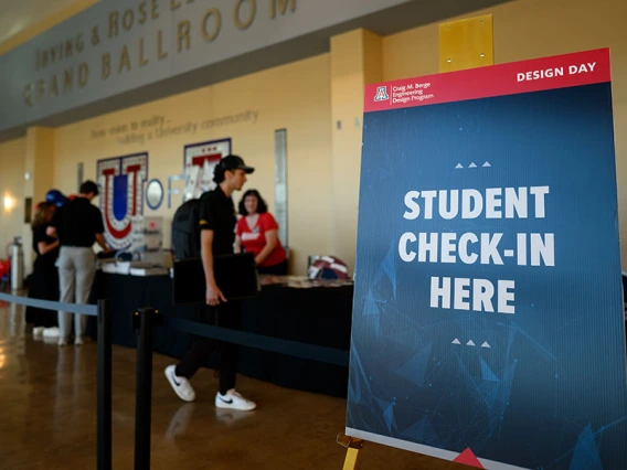 Students check in at the Student Union memorial Ballroom at the University of Arizona.