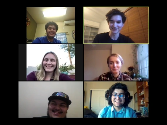 Screenshot of six people in a Zoom meeting