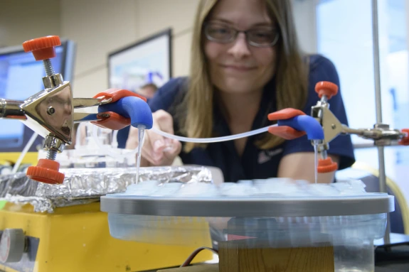 Student working on a project