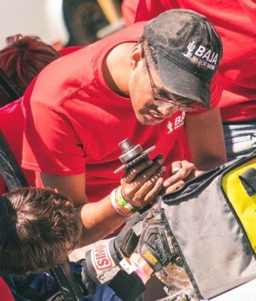 a student building a racecar